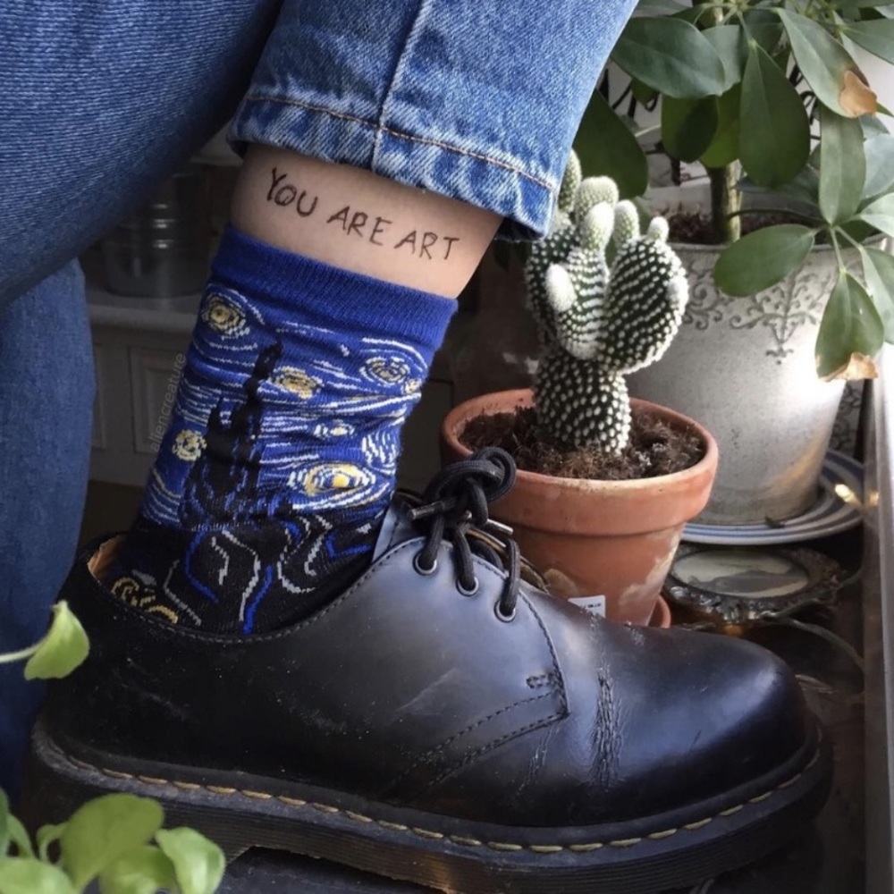 starry night art socks
